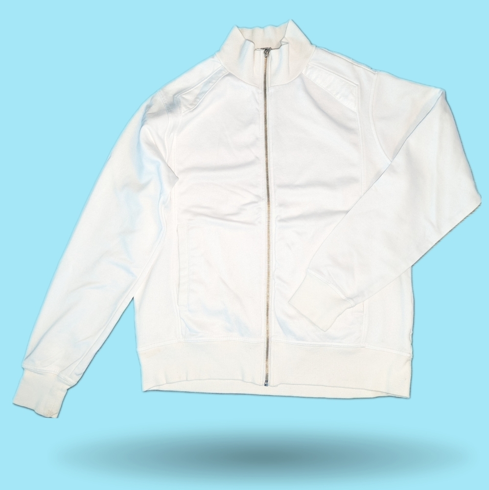 G by Guess White Zip-up Sweater